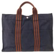 Hermès Vintage Pre-owned Canvas handvskor Blue, Dam