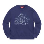 Supreme Begränsad upplaga Dice Crewneck Tvättad Navy Blue, Herr