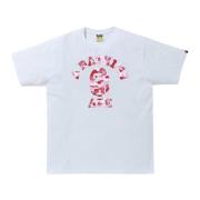 A Bathing APE Camo College Tee White/Pink Blue, Herr