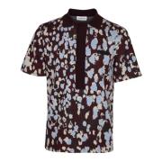 Lanvin Burgundy Jacquard Polo Shirt Multicolor, Herr