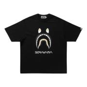 A Bathing APE Begränsad upplaga Shark Tee av Hajime Sorayama Black, He...