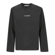 Acne Studios Långärmad T-shirt med logotyptryck Black, Dam