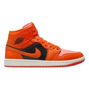 Nike Orange Svart Mid Limited Edition Sneakers Orange, Herr