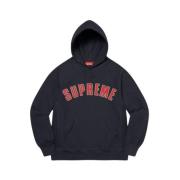 Supreme Begränsad Upplaga Pärla Logotyp Hoodie Navy Blue, Herr