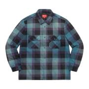 Supreme Quiltad Flanellskjorta Teal Limited Edition Multicolor, Herr