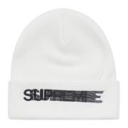 Supreme Motion Logo Beanie Limited Edition Vit White, Unisex