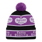 Supreme Svart Jacquard Beanie Limited Edition Multicolor, Unisex