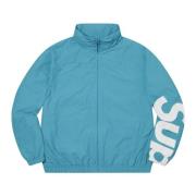 Supreme Exklusiv Spellout Track Jacket i Aqua Blue, Herr