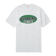 Supreme Vit Bomull Logo Tee Begränsad Upplaga White, Herr