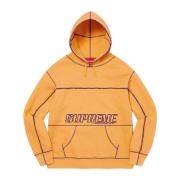 Supreme Guld Coverstitch Hoodie Limited Edition Yellow, Herr