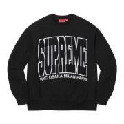 Supreme Begränsad Upplaga Städer Arc Crewneck Svart Black, Herr