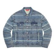 Supreme Lagerad Denim Truckerjacka Blå Blue, Herr