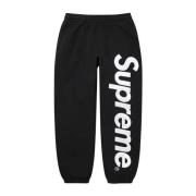 Supreme Svart Satin Appliqué Sweatpant Begränsad Upplaga Black, Herr