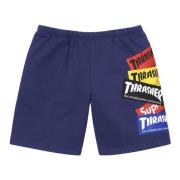 Supreme Multi Logo Sweatshort Washed Navy Blue, Herr