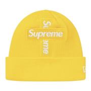 Supreme Begränsad upplaga Cross Box Logo Beanie Yellow, Unisex