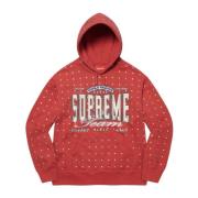 Supreme Begränsad Upplaga Rhinestone Hoodie Bränd Röd Red, Herr