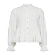 Co'Couture Feminin Skjortblus med Puffärmar White, Dam