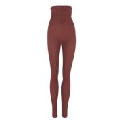 Cortana Hög Midja Cupro Stretch Leggings Red, Dam