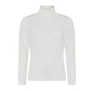 Skovhuus Cablestitch Turtleneck Blouse Off-White White, Dam