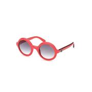 Moncler Chic Rund Lins Solglasögon Rosa Red, Dam