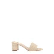 Giorgio Armani Beige Quilted Leather Sandals Ss24 Beige, Dam