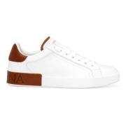 Dolce & Gabbana Låg Topp Vit Läder Sneaker White, Herr