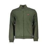 Napapijri Grön Fleece Dragkedja Sweatshirt Green, Herr