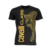 Cavalli Class Svart Bomull Crew Neck T-shirt Black, Herr