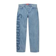 Supreme Klassiska Blå Denim Jeans Limited Edition Blue, Herr