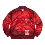 Supreme Begränsad upplaga Stadium Satin Varsity Jacket Red, Herr