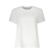 Patrizia Pepe Vit Bomull Crew Neck Tee White, Dam