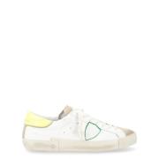 Philippe Model Fluorescerande gul läder sneaker Paris X White, Herr