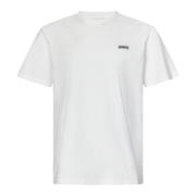 Autry Vit Logot-shirt med Ribbad Crewneck White, Herr