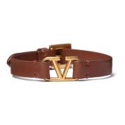 Valentino Garavani Brun Bijoux Läderarmband Brown, Herr