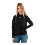 Tommy Jeans Tryckt Logohoodie - Svart Black, Dam