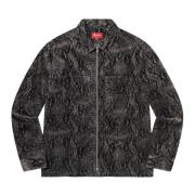 Supreme Begränsad upplaga Snakeskin Corduroy Zip Up Skjorta Black, Her...