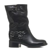 Curiosite Svarta Ankel Biker Boots Black, Dam