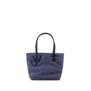 JW Anderson Blå Anchor Shopper Väska - Mocka Läder Blue, Dam