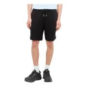 Moncler Fleece Logo Patch Shorts Black, Herr