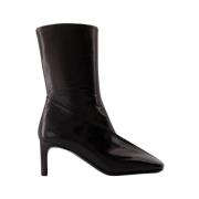 Jil Sander Svarta Läder Ankelboots Black, Dam