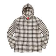 Supreme Mini Plaid Hooded Shirt White Multicolor, Herr