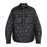 Palm Angels Quiltad jacka med logo Black, Herr