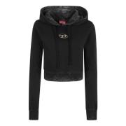 Diesel Slimmy Hoodie i Bomull Black, Dam