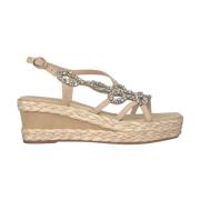 ALMA EN PENA Strass Kilklack Sandaler Beige, Dam