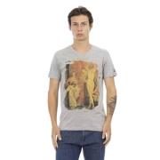 Trussardi Elegant grå V-ringad T-shirt Gray, Herr