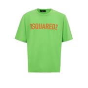 Dsquared2 Elektrisk grön bomullst-shirt för män Green, Herr