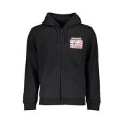 Napapijri Slät Fleece Hoodie Black, Herr