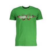 Cavalli Class Tryck Logo Rund Hals T-shirt Green, Herr