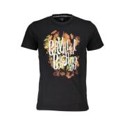 Cavalli Class Svart T-shirt med tryckt logotyp Black, Herr