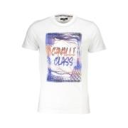 Cavalli Class Tryckt Logot-shirt Kortärmad Rund Hals White, Herr